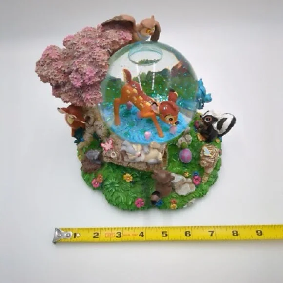 NEW IN BOX DISNEY Bambi Snow Globe with Forest Animals and Musical Wind Up - Picture 9 of 12